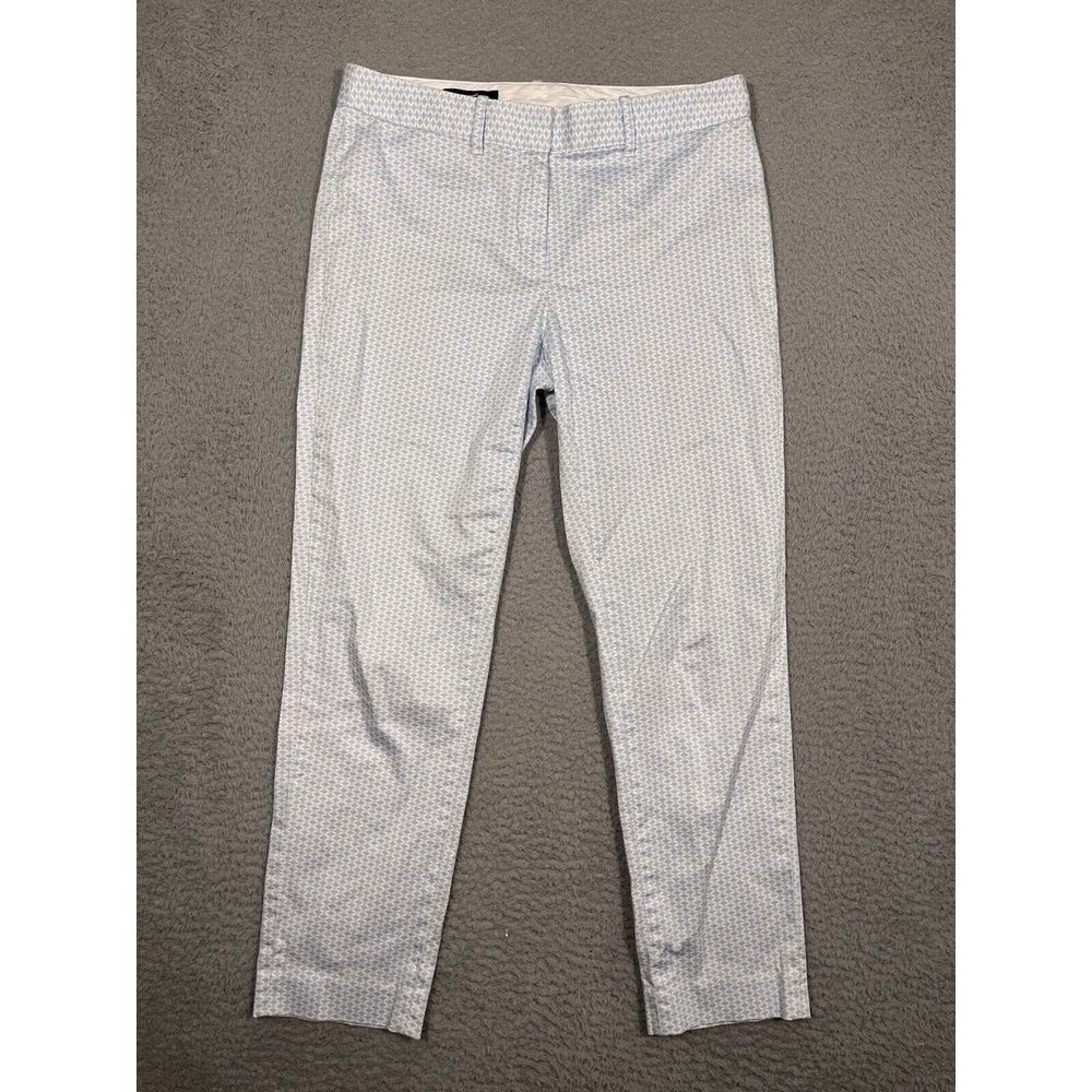 Brooks Brothers Womens‎ Pants Blue White Size 4 Skinny Ankle Length Mid Rise